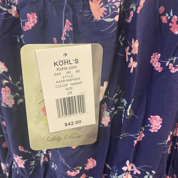 Lily Rose Square Neck Long Sleeve Skater Dress Juniors' Plus Size 2X 18-20 - Picture 9 of 12